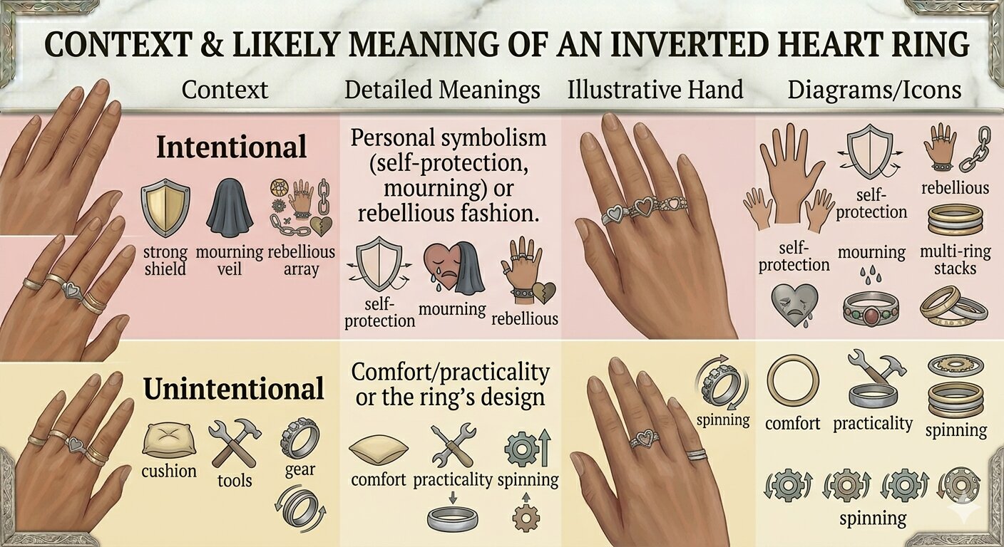 context likely meaning of an inverted heart ring